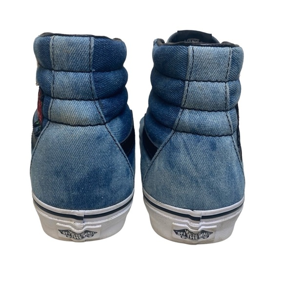 Vans Shoes Skateboarding Sk8 Hi Denim Acid Wash Patches Mens 8.5 Womens 10 Blue - Picture 9 of 13